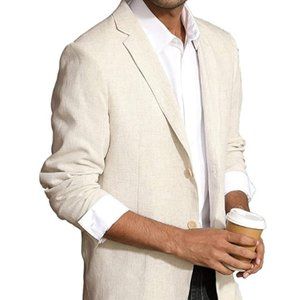 Men's Slim Fit Lightweight Linen Jacket Tailored